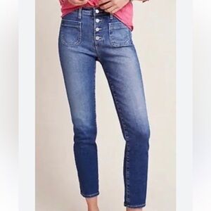 Anthropologie AG ×‎ Vintage Stevie Ankle Button Up Jeans Size 28